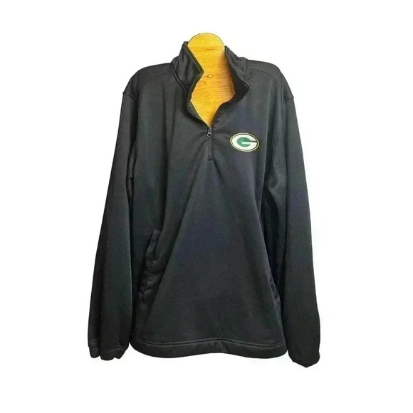NFL Greenbay Packers half zip-up fleece warm-up Men’s Size XL - Picture 2 of 9